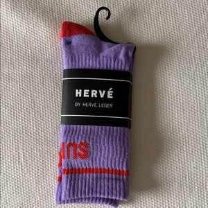Herve Leger Lavender and Scarlet Casual Socks